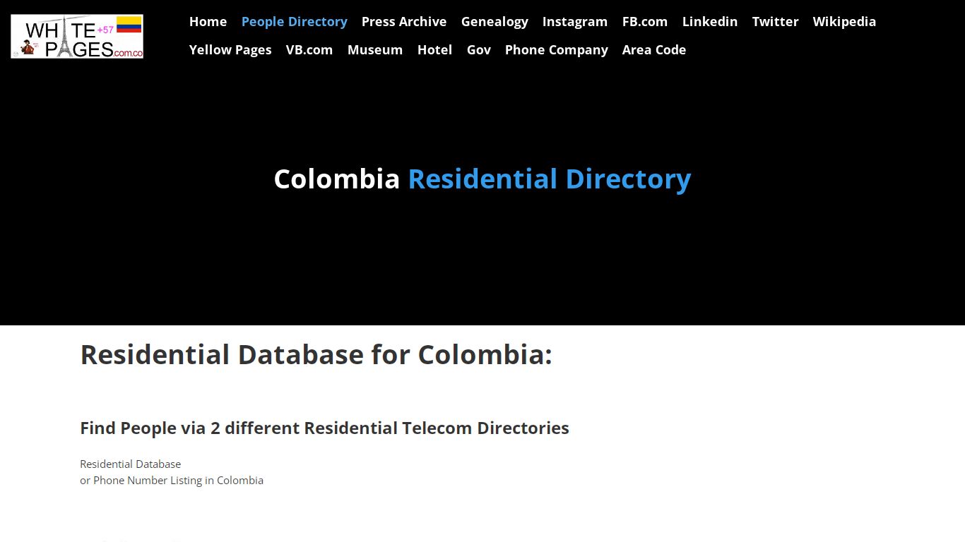 Residential Directory / Paginas Blancas Colombia by Whitepages.com.co